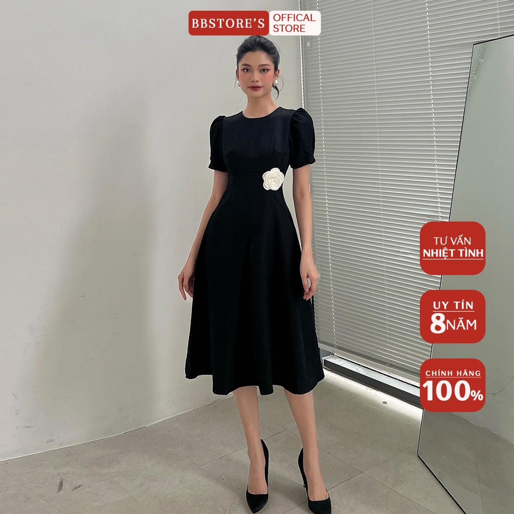BBSTORE'S Đầm Xòe Công Sở Tùng Váy Xếp Ly Thanh Lịch ( không kèm tag hoa ) -CSD1511S
