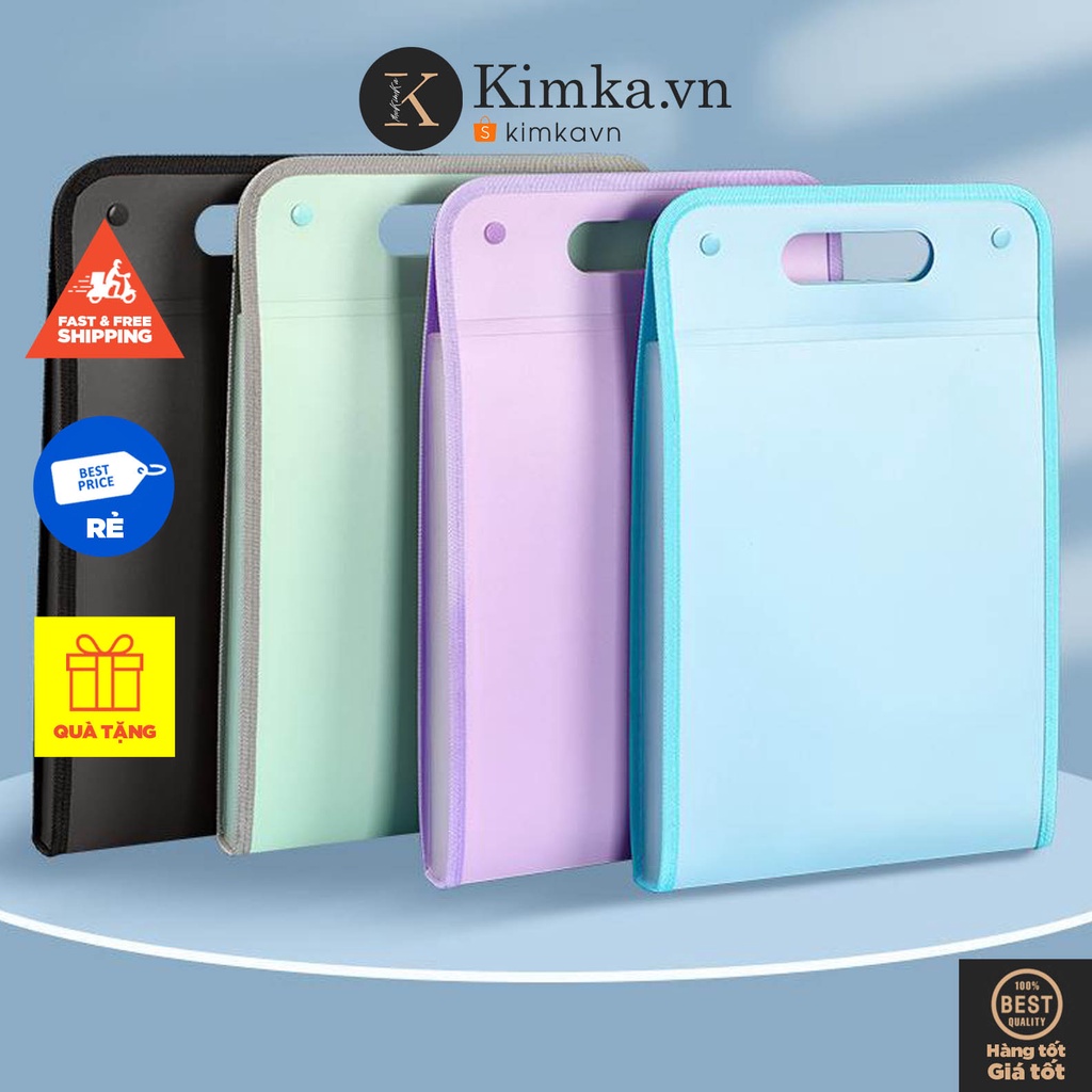 (134) File Kẹp Giấy Tờ Túi Đựng Hồ Sơ Tài Liệu A4 12 Ngăn Cầm Tay Có Sticker Viết Tên Mục