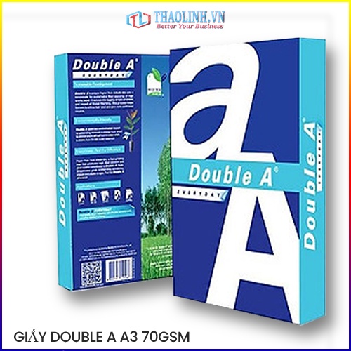 Giấy A3 Double A định lượng 70 gsm - 80gsm (5 Ream/thùng)