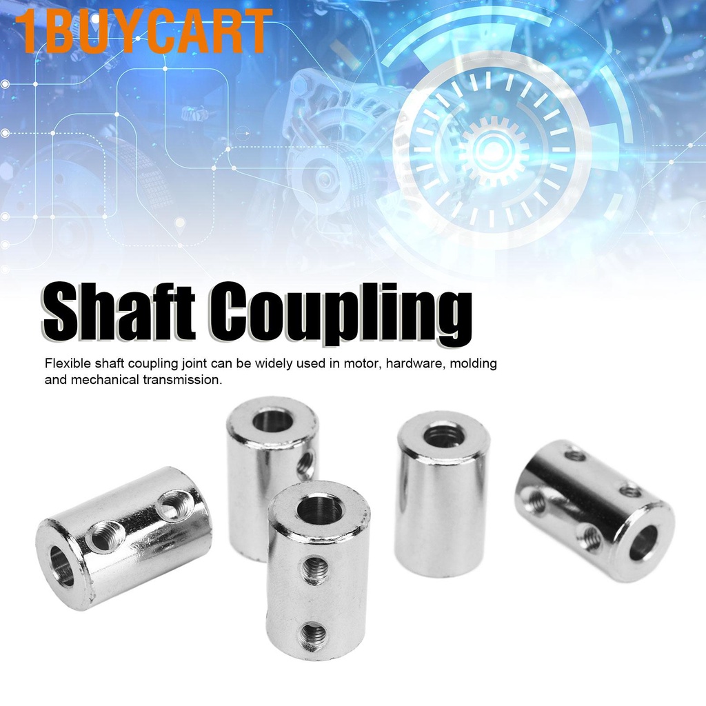 1buycart 5pcs Flexible Shaft Coupling 6 to 6mm Steel High Strength Motor Connector for Transmission