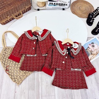 váy dạ nơ mặc tết cho bé
