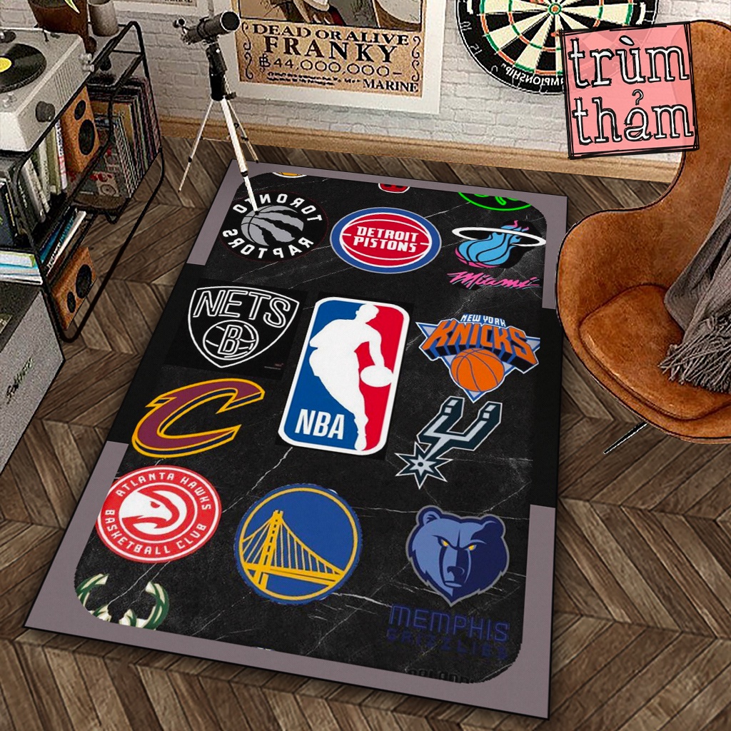 Thảm Trang Trí NBA Nattional Basketball Association Teams Decor Góc Học Tập Làm Việc Phòng Ngủ Phòng Khách Văn Phòng