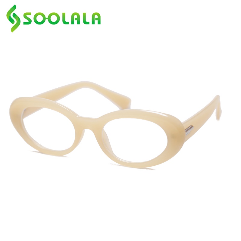 Kính đọc sách SOOLALA mini chống ánh sáng xanh hình bầu dục có thể thay thế cho nữ