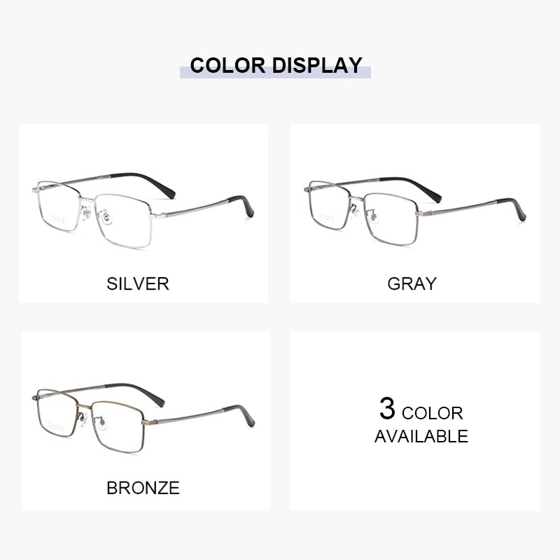 Mắt Kính Gọng Vuông Bằng Titan Siêu Nhẹ Phong Cách Retro Cho Nam