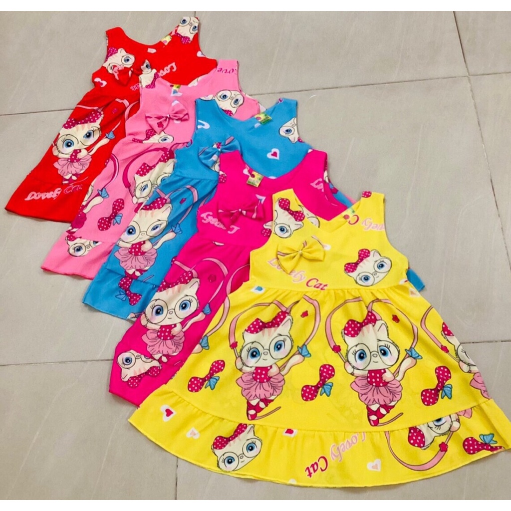 Đầm Lụa Sát Nách Bé (8-16kg) (giao màu ngẫu nhiên)