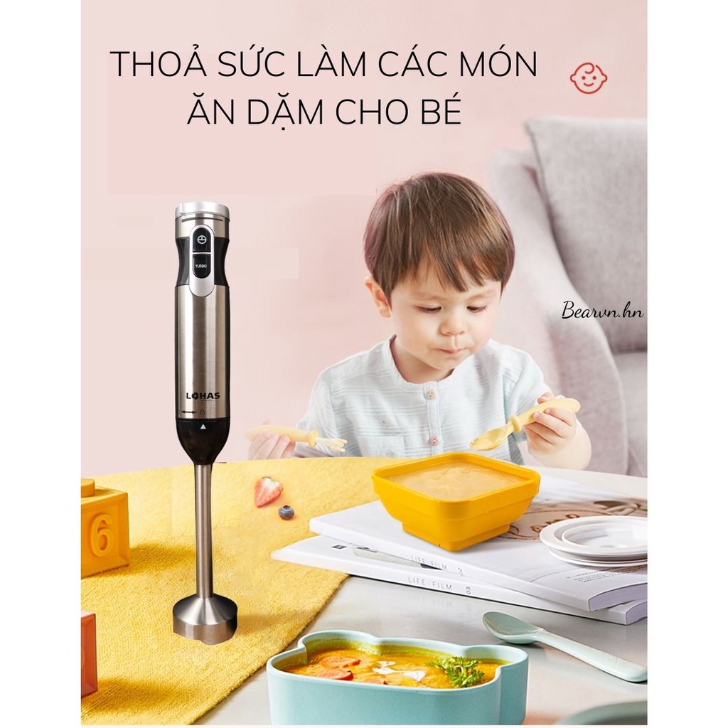 Bộ Máy Xay Cầm Tay Đa Năng 5 in 1 HÀN QUỐC LOHAS LS-328 Máy Xay Thịt, Xay Sinh Tố, Đánh Trứng