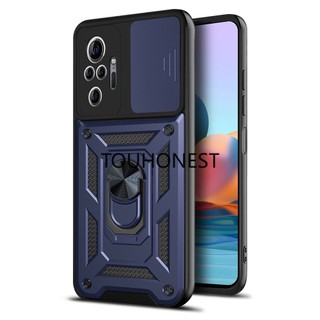 Ốp điện thoại dạng giáp có đế trượt bảo vệ camera cho casing xiaomi redmi note 10 pro case redmi note 11 pro case redmi note 10s case redmi note 11s case redmi 10 case redmi 10c new slide camera lens armor kickstand phone cover case