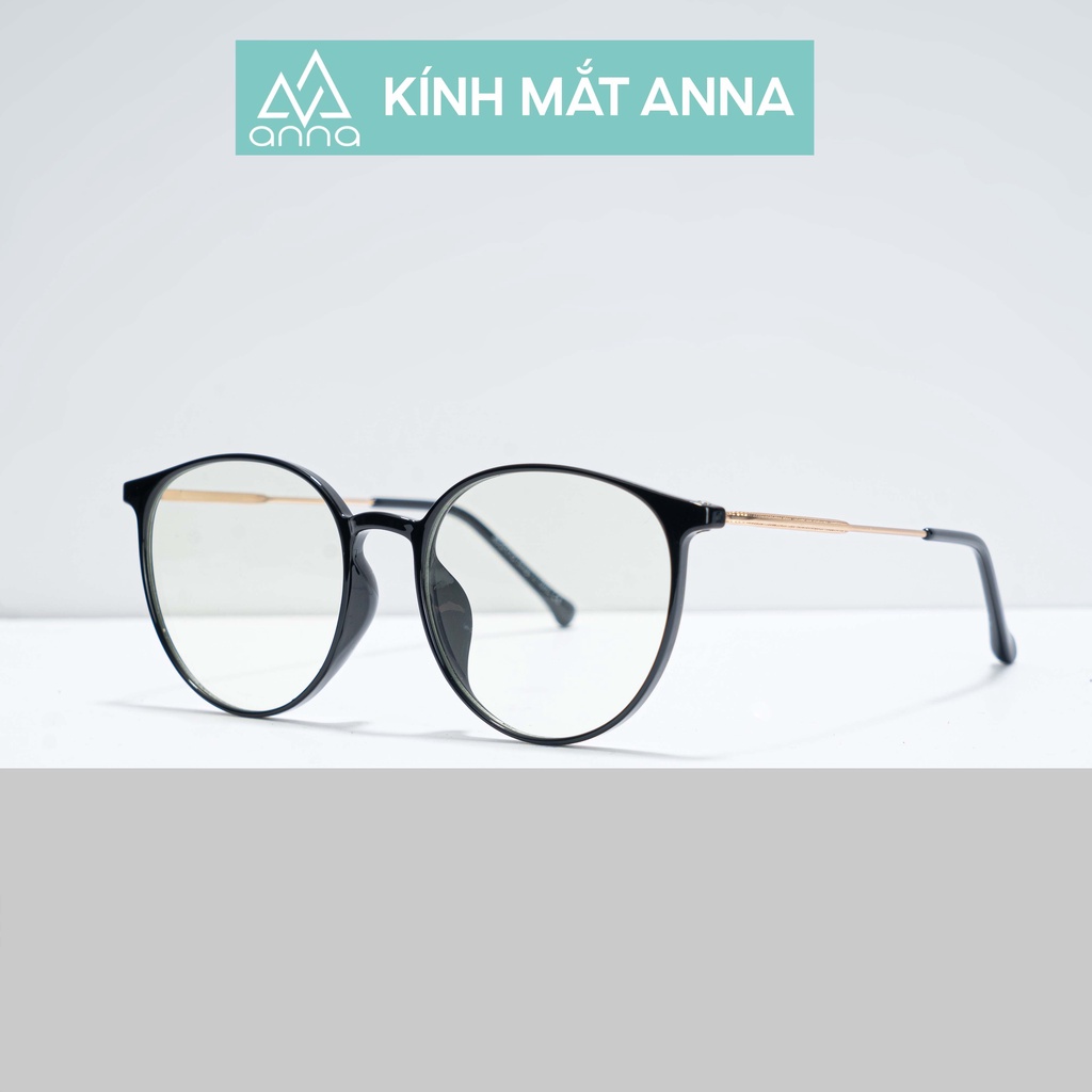 Gọng kính mắt thời trang ANNA nam nữ dáng tròn chất liệu kim loại cao cấp 380CN060