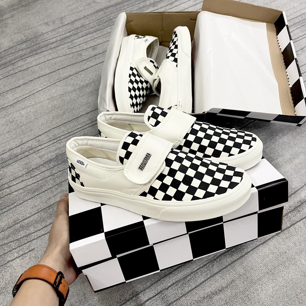 Giày Vans Slip On Strap Fear Of God Đen Trắng Vans Caro Giày Vans Dán Nam  Nữ Đủ Size Full Box Bill - Mixasale