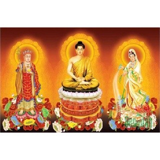 Tranh đính đá 5d-mẫu tranh tam thế phật đẹp