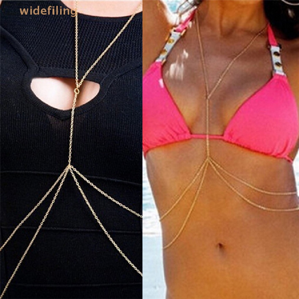 Bikini Mắt Xích Bản Rộng Màu Vàng Kim Quyến Rũ Thời Trang Cho Nữ