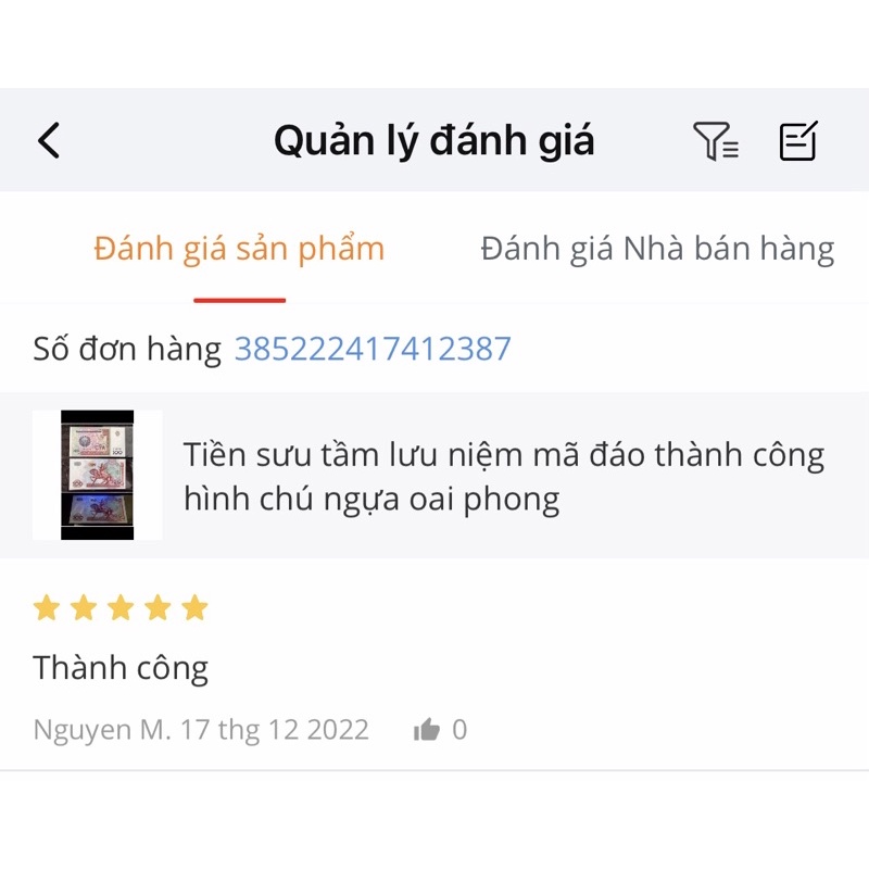 Tờ tien sưu tầm lưu niệm mã đáo thành công hình chú ngựa oai phong
