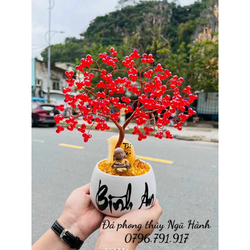 Cây đá pha lê phong thủy để bàn siêu đẹp - cao 30cm