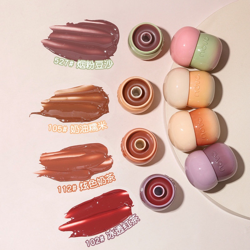 Son Môi NOVO Dạng Thạch Dưỡng Ẩm Lâu Trôi Thiết Kế Hình Nấm Nhỏ Nhắn