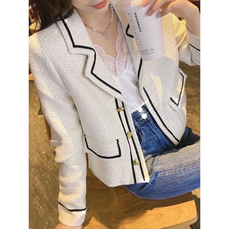 Áo Khoác Tweed Thời Trang Mùa Thu Pháp 2022 Sang Trọng Dành Cho Nữ