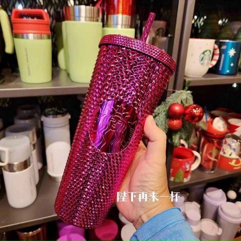 Cốc, Ly Giữ Nhiệt STARBUCKS 800ml Hoạ Tiết Kim Cương Có Kèm Ống Hút