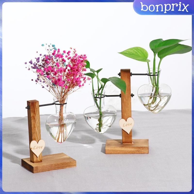 Lọ Hoa Kèm Giá Đỡ Bằng Gỗ Dùng Trang Trí Nhà Cửa