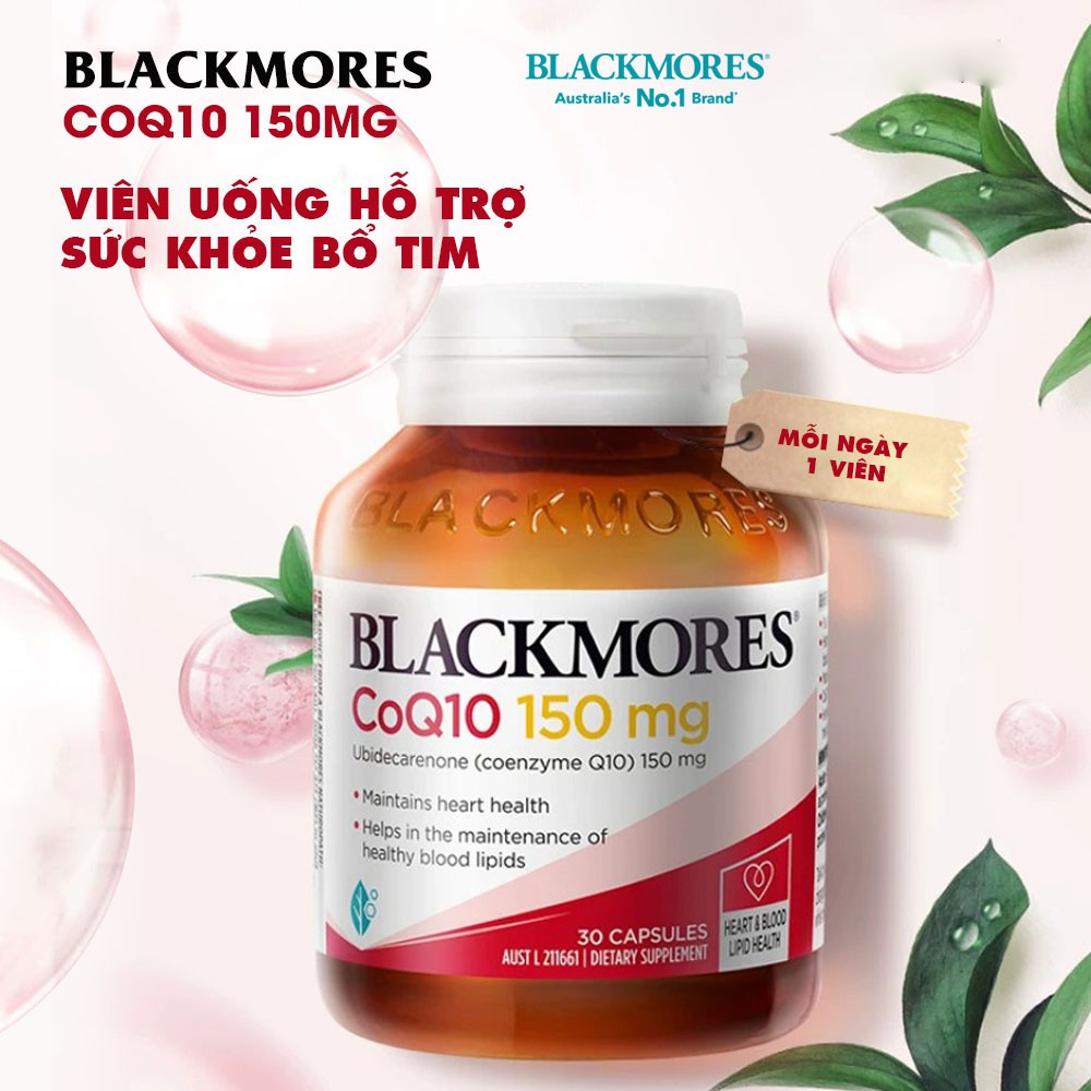 Viên uống hỗ trợ sức khỏe bổ tim CoQ10 150mg Blackmores Úc 30 viên