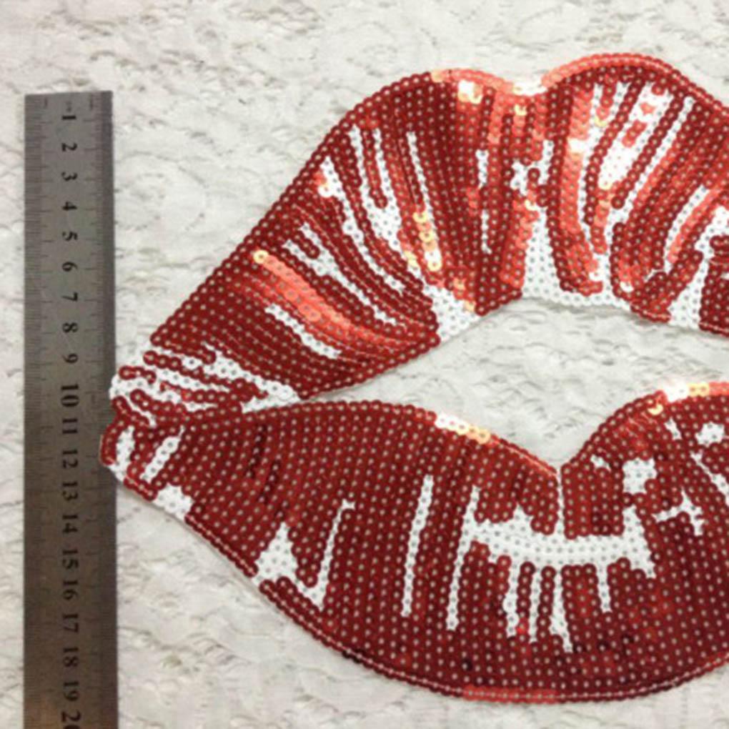 [Buran] Hình Dán Lớn Màu Đỏ Đính Sequin DIY Cho Nữ