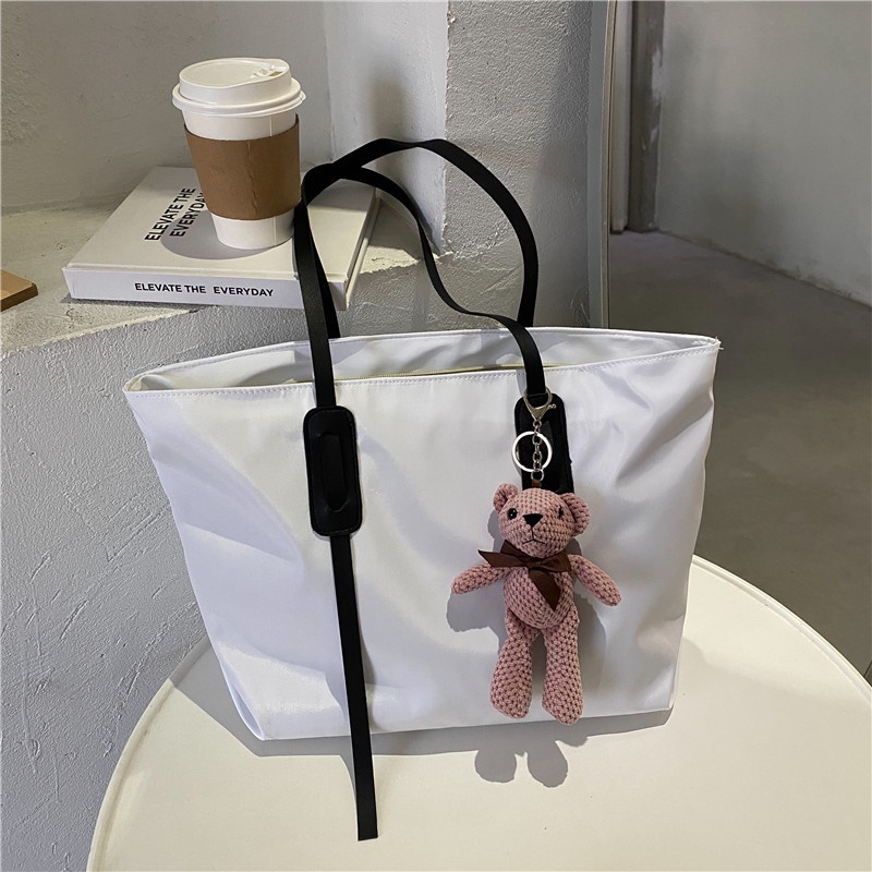 Túi xách công sở to CHIC & CHEAP vải oxford chống thấm nước, phong cách thời trang, đi học, túi tote dáng rộng LMA-0