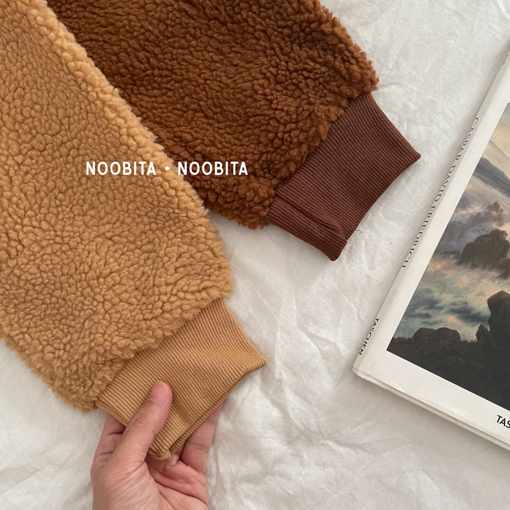 NOOBITA - Áo khoác hoodie lông cừu form rộng, dày dặn 7619