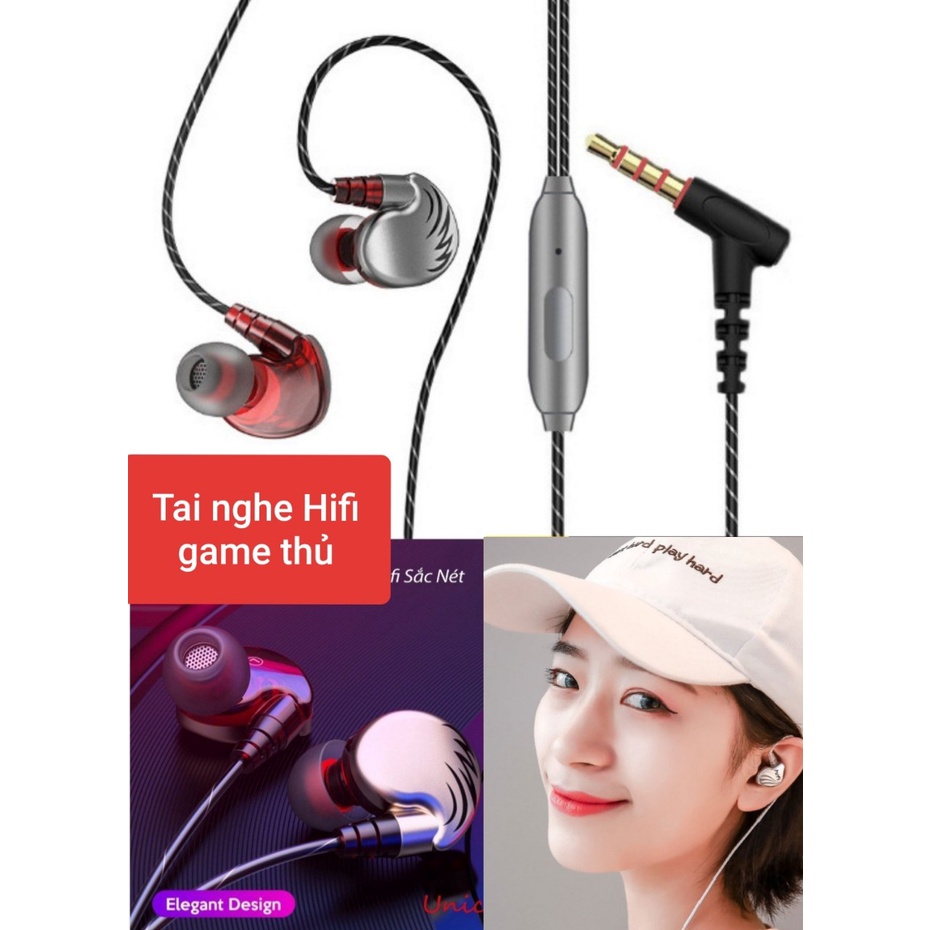 Tai Nghe Gaming Có Dây Jack chuẩn 3.5 Nhét Tai Chơi Game Chống Ồn Có Mic Cho điện thoại