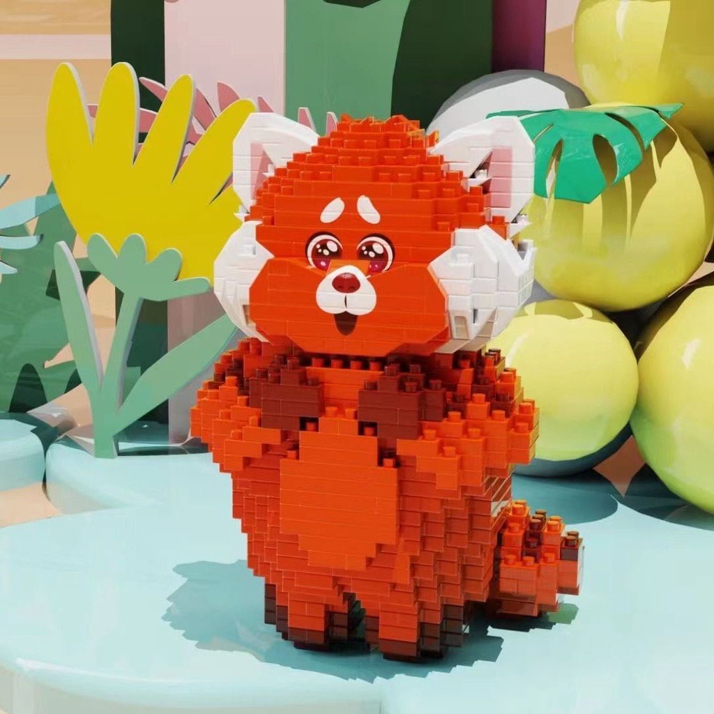 Đồ chơi xếp hình lắp ráp lego Gấu Đỏ Biến Hình Turning Red hoạt hình Disney nanoblocks NO.6063 bricks