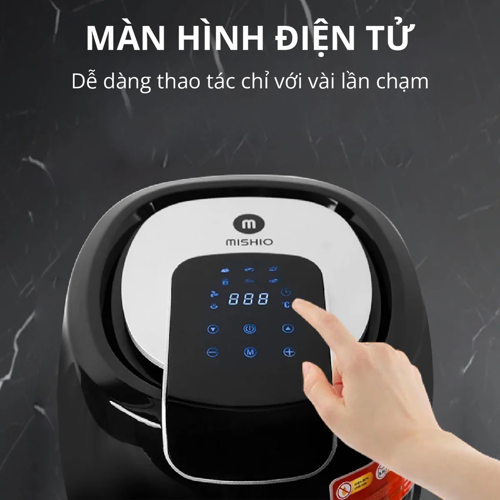 Nồi chiên không dầu Mishio các size 5,6,7,8,9L có bảo hành