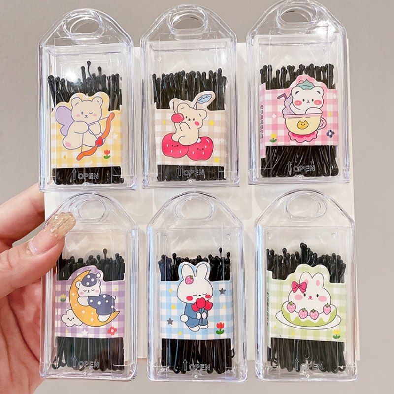 Set 30 Kẹp Tóc Màu Đen Đơn Giản Phong Cách Cổ Điển Cho Nữ