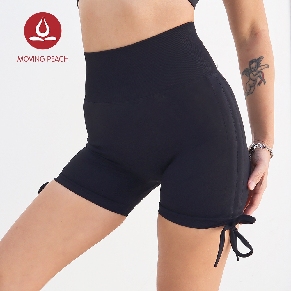 MOVING PEACH APQ Quần Short Thể Thao Nữ Không Đường May Cột Dây