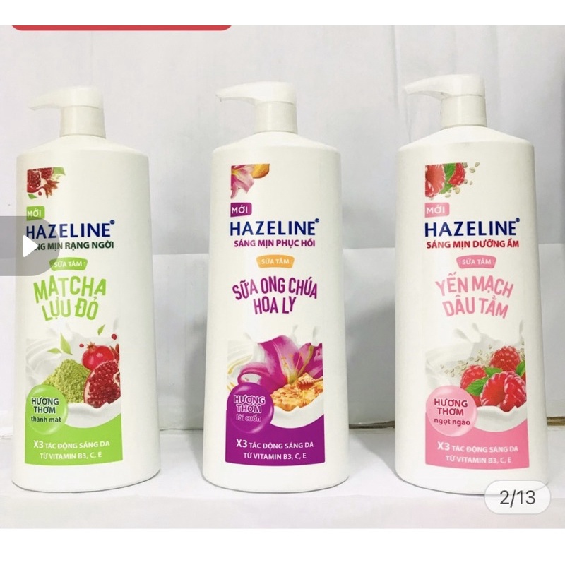 Sữa tắm dưỡng sáng da Hazeline 1kg tặng kèm sữa tắm 330gr hoặc khăn tắm