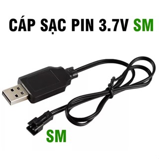 Dây Sạc 3.7v USB chấu SM có đèn báo đỏ tự ngắt Máy bay Flycam Xe điều khiển từ xa
