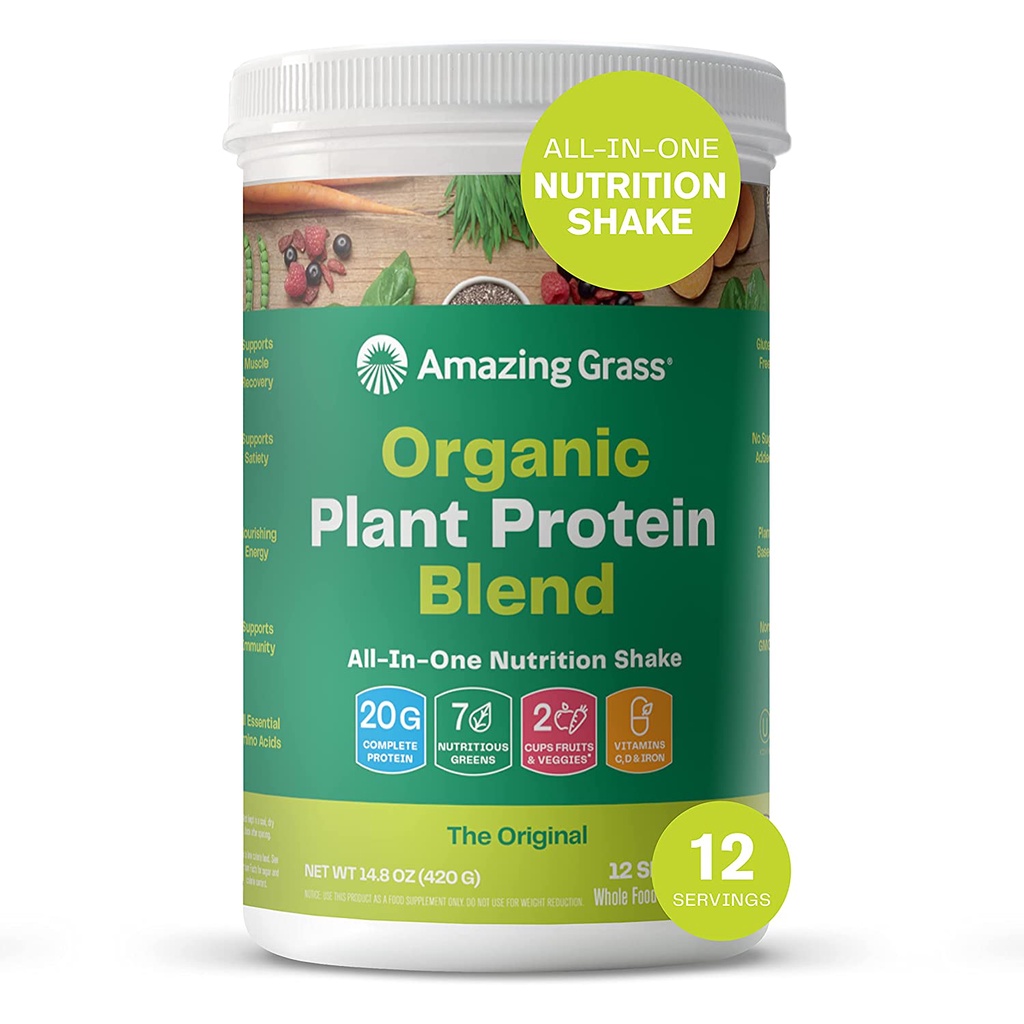 Bột protein thực vật hữu cơ Amazing Grass Organic Protein Superfood Powder mẫu mới nhất
