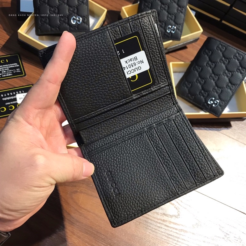 VÍ NAM GUCI DẬP VÂN DÁNG ĐỨNG HÀNG FULL HỘP DA THẬT CAO CẤP