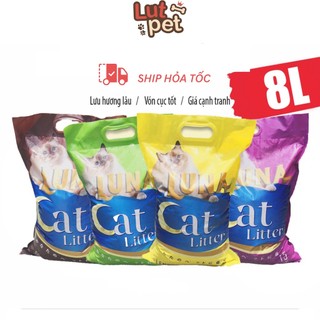 COMBO 6bao/tải Cát vệ sinh cho mèo than hoạt tính khử mùi - cát mỹ - 8L - lutpet