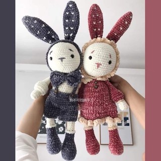 Set len tự móc Diy - thỏ tai dài 60cm