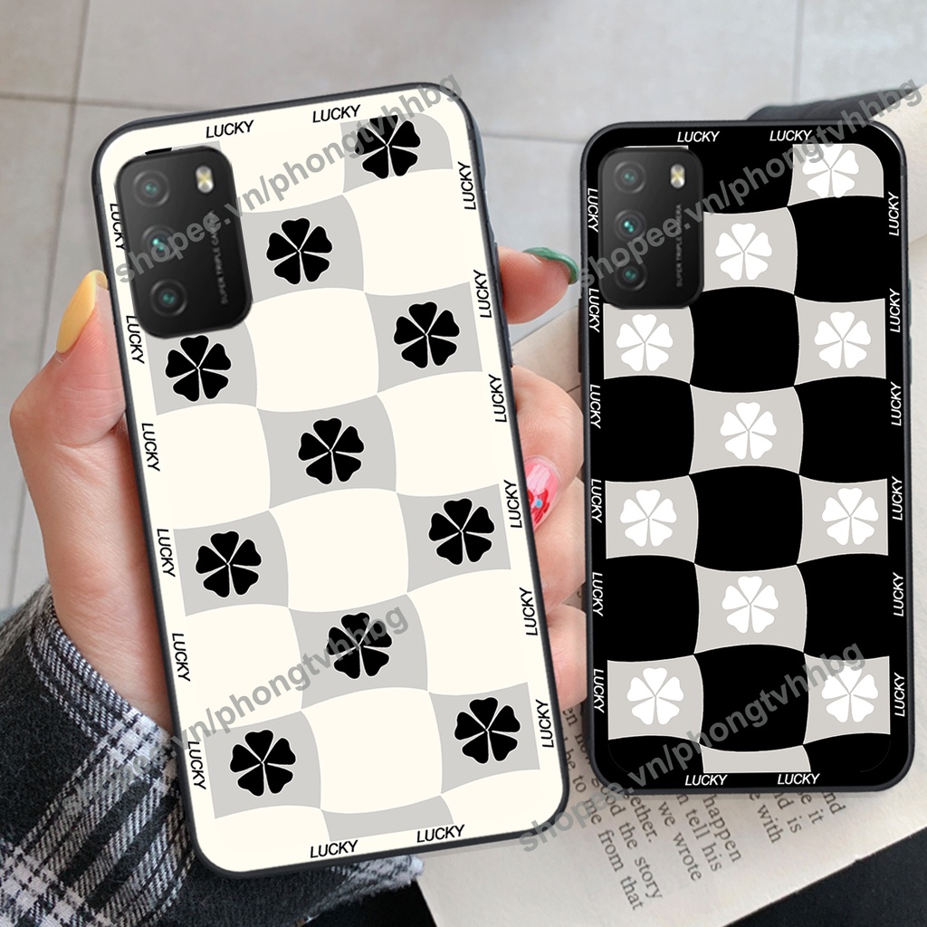 Ốp lưng Xiaomi Redmi 9T / Poco M3 / Poco X3 caro mẫu hoa trắng đen cực đẹp cute giá rẻ