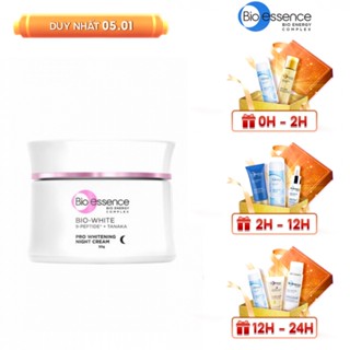 Kem dưỡng trắng chuyên sâu ban đêm Bio-Essence Bio-White chiết xuất Tanaka & Camellia 50g