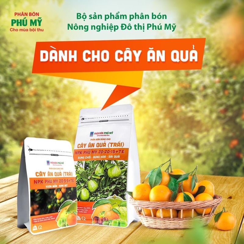 Combo 2 Túi Phân Bón NPK Phú Mỹ 20-20-15  và NPK 20-5-5  Cung Cấp Vi Lượng Bổ Sung Dinh Dưỡng Cho Cây Ăn Quả