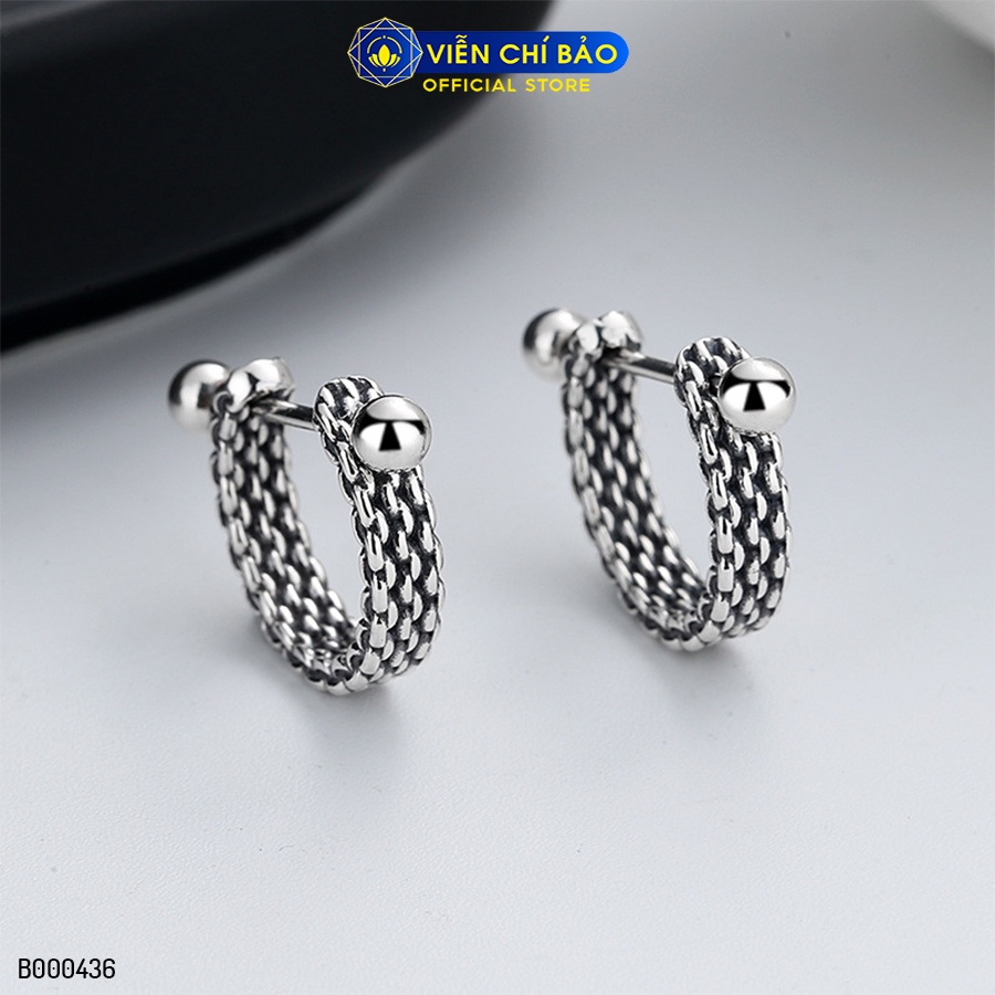 Bông tai bạc nữ crazy bi vặn chất liệu bạc Thái 925 thời trang phụ kiện trang sức Viễn Chí Bảo B000436