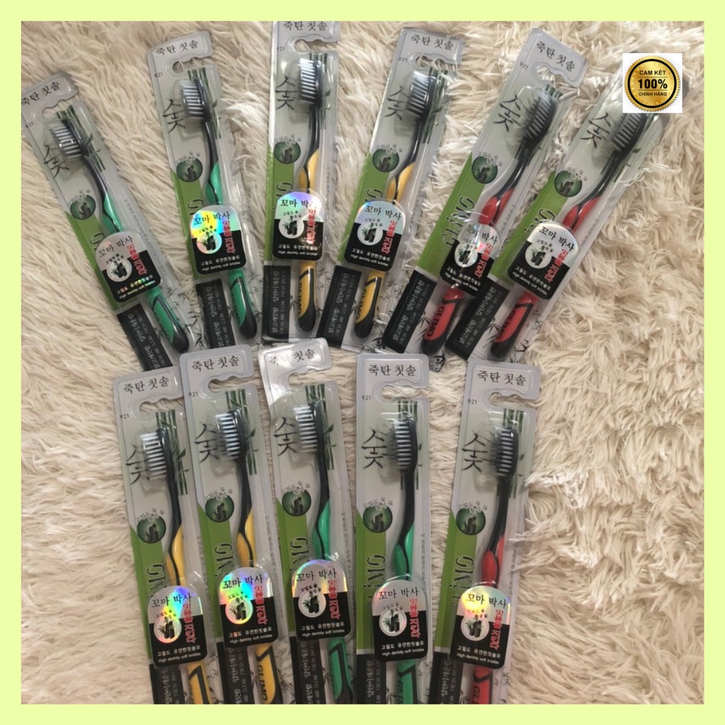 Set 10 bàn Chải Đánh Răng Than Tre Hoạt Tính Hàn Quốc