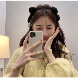 Bờm tóc đính chiếc nơ 2 bên màu đen cute