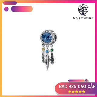 Charm bạc xỏ ngang dreamcatcher đính đá