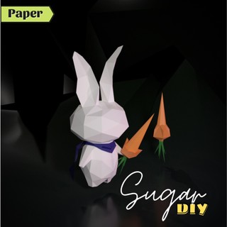 Thỏ sugar - mô hình giấy diy có màu