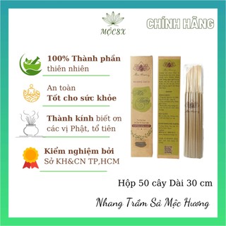 Nhang Trầm Sả Sạch, An toàn Thiên Nhiên Mộc Hương 30 cm, tép dùng thử 50 cây, Không gian nhỏ - Mộc8X