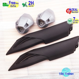 Ốp che pô xe máy Winner 150 v1 v2 đen nhám + chụp đuôi đít bô bạc thay ốp zin. ốp pô xe máy No.152