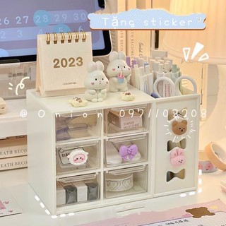 Hộp đựng đa năng để bàn 6 ô kệ đựng bút