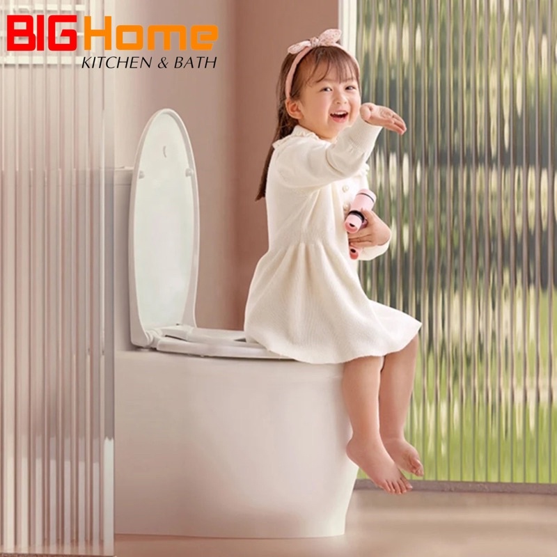 Bồn cầu cho trẻ em và người lớn một sự kết hợp hoàn hảo tiện lợi, hàng cao cấp nhập khẩu, bồn cầu xả xoáy nắp đóng êm