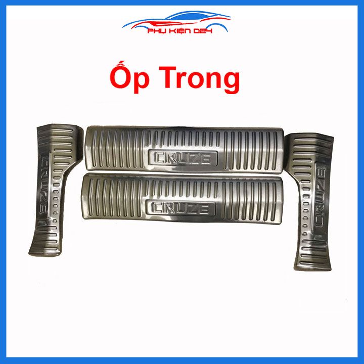 Ốp bậc cửa, nẹp bước chân INOX cho xe Chevrolet Cruze 2009-2010-2011-2012-2013-2014-2015-2016-2017-2018-2019