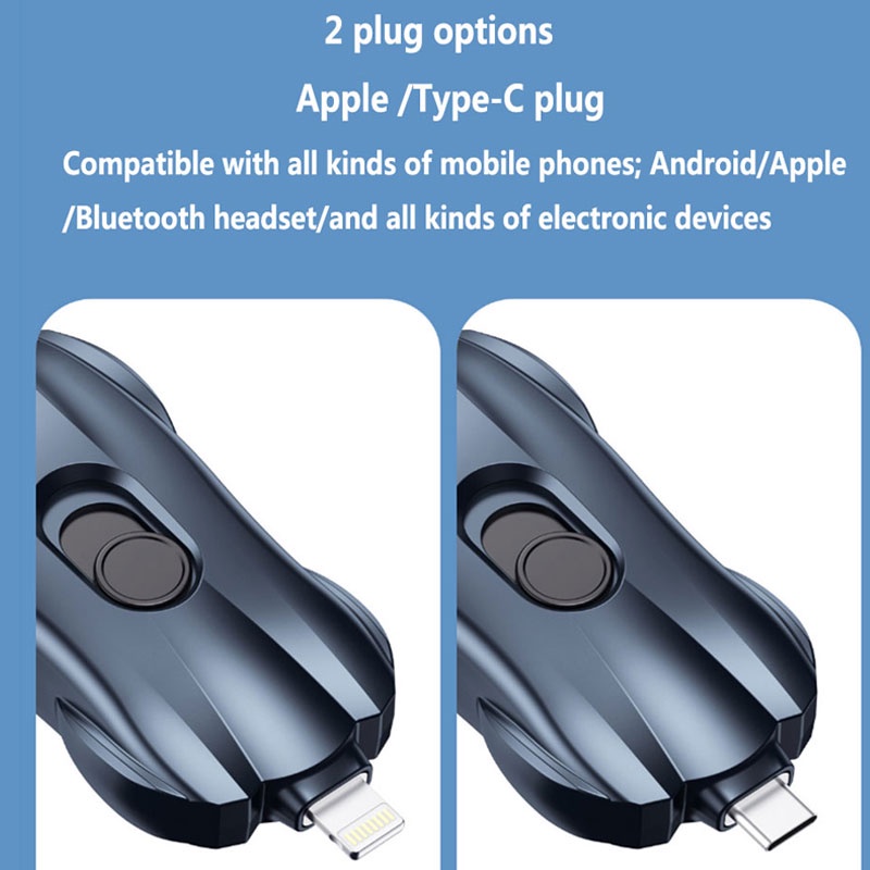 Sạc Dự Phòng Không Dây 1500mAh Siêu Mỏng Có Móc Khóa Cho Iphone Type-C